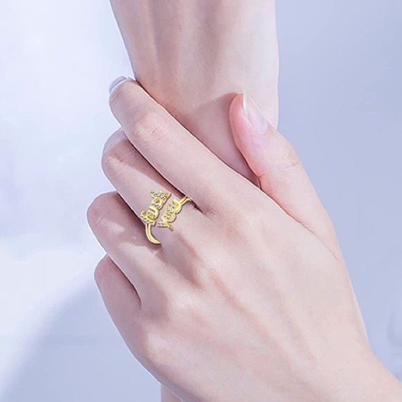 Gold or Silver Adjustable Statement Ring - Picture 4 of 7